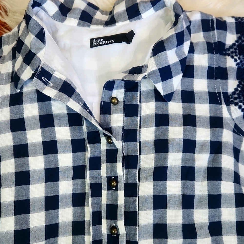 Anthropologie Dear Creatures Gingham Cottagecore Shirt Dress - Picture 3 of 5